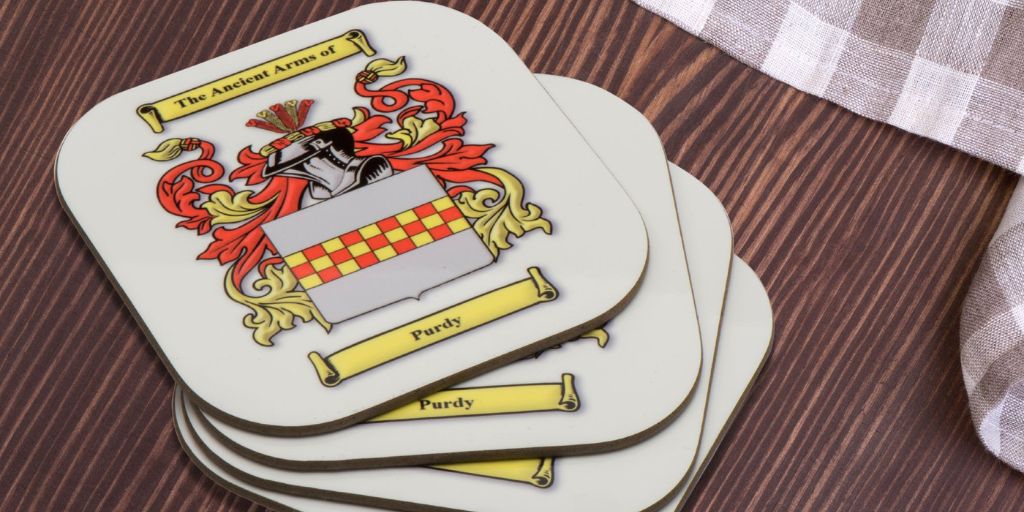 Personalise coasters with a coat of arms