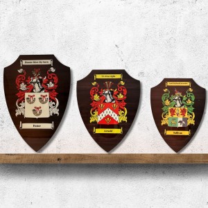 coat of arms shields printed with high gloss finish