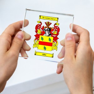 glass tile with coat of arms family crest